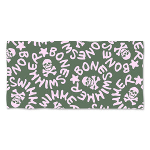 LARGE MICROFIBER TOWEL - 298T MILITARY LOGO + LIGHT PINK 