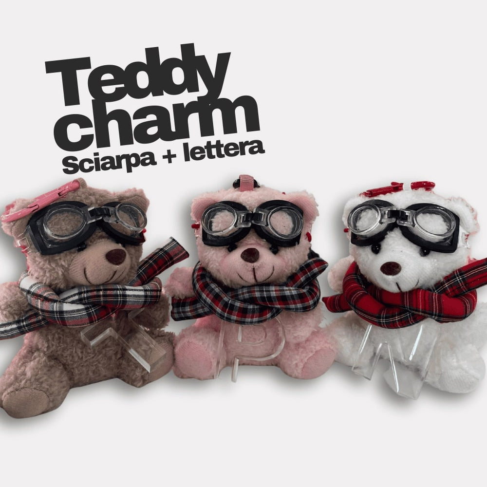 TEDDY CHARM - Sciarpa tartan + lettera