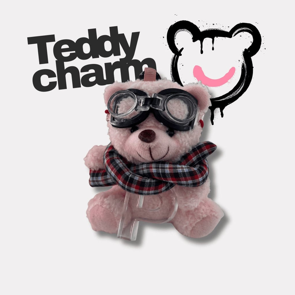TEDDY CHARM - Sciarpa tartan + lettera