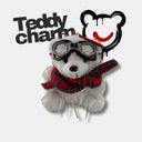 TEDDY CHARM - Sciarpa tartan + lettera