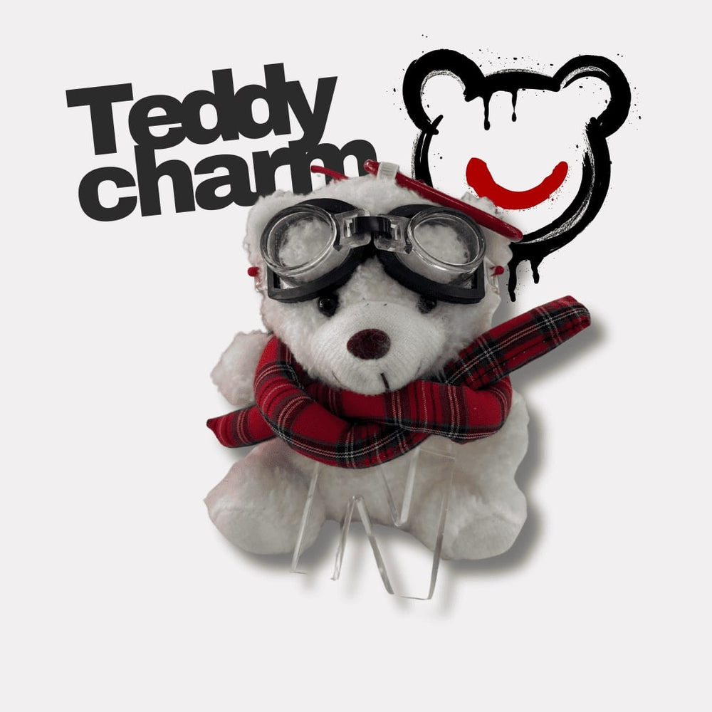 TEDDY CHARM - Sciarpa tartan + lettera