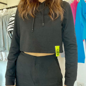 Cropped Hoodie - Black // LastChance