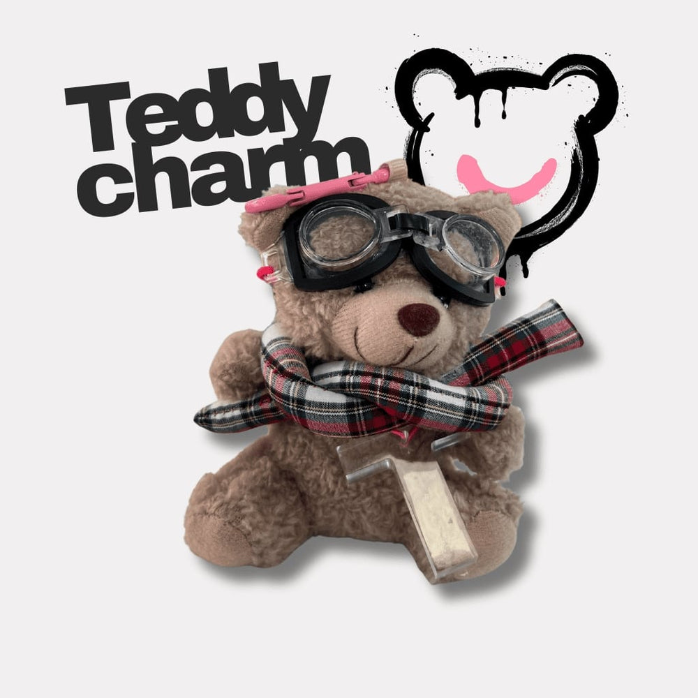 TEDDY CHARM - Sciarpa tartan + lettera