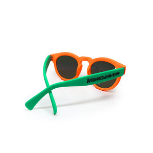 OCCHIALI DA SOLE TONDI - ARANCIO FLUO + TIFFANY