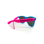 OCCHIALI DA SOLE MODELLO WAIFARER - AZZURRO + FUXIA FLUO