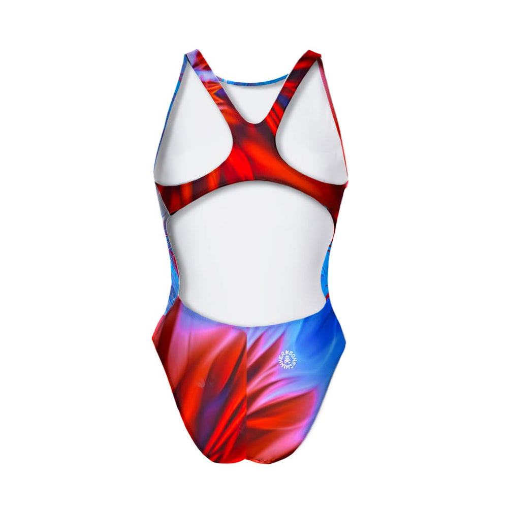 Costume Boneswimmer intero da donna per l'allenamento in piscina, modello PINUP KING; vista posteriore