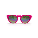 LUNETTES DE SOLEIL RONDES - FUCHSIA FLUORESCENT + VERT FLUORESCENT