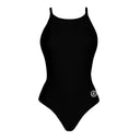 Costume da allenamento nuoto Boneswimmer da donna, modello intero IBIZA 77i Total Black, fronte