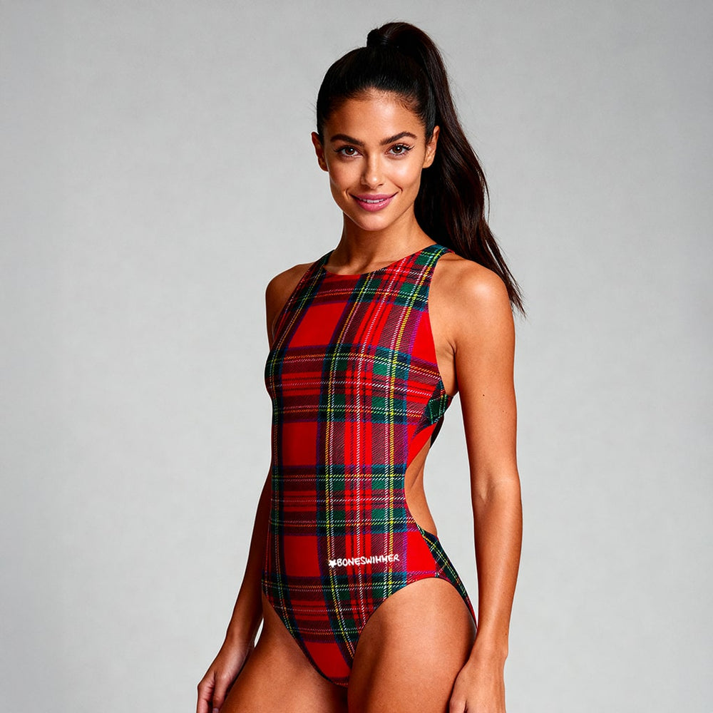 COSTUME INTERO DONNA - PINUP - 527P TARTAN - Costume da allenamento