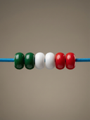 Tricolor Beads for Goggle Elastic (Set of 6)