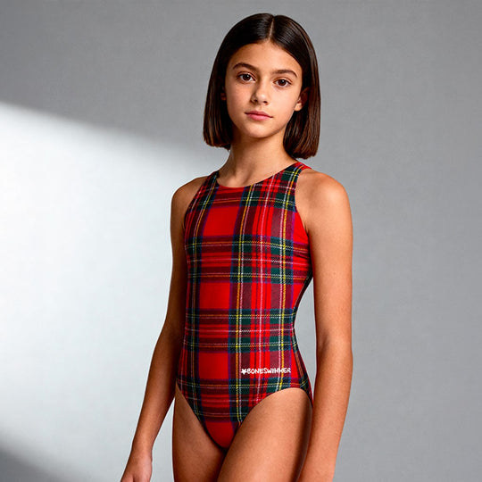 COSTUME INTERO BAMBINA - PINUP - 527P TARTAN - Costume da allenamento