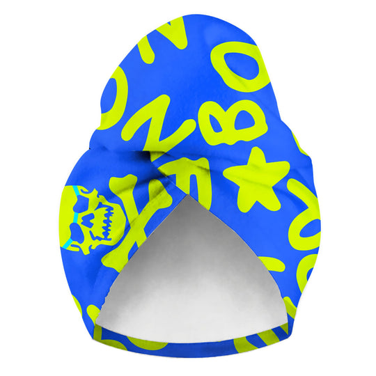 TURBANTE SAHARA - 37SF TURCHESE LOGO GIALLO