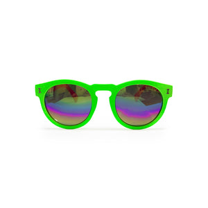 OCCHIALI DA SOLE TONDI - VERDE FLUO + FUXIA FLUO
