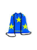 SAC À DOS EN MICROFIBRE - M023ZAF TURQUOISE ÉTOILES JAUNES FLUORESCENTES