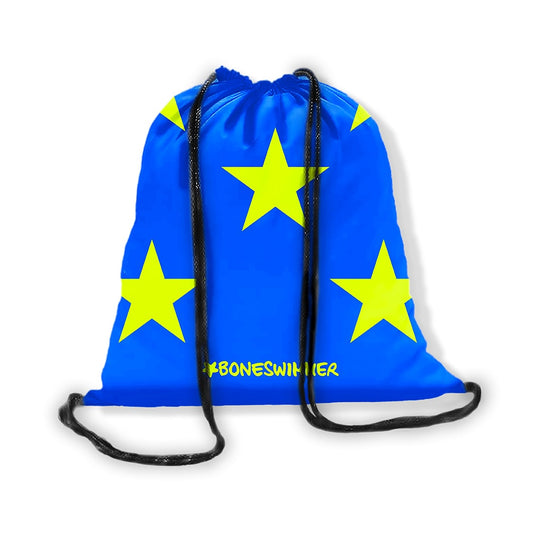 ZAINETTO in microfibra - M023ZAF TURCHESE STELLE GIALLO FLUO