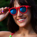 LUNETTES DE SOLEIL RONDES - ROUGES