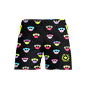 Costume da mare boxer bambino Boneswimmer Samoa Scimmiette - modello L025SMF con musi di scimmiette sorridenti a colori fluo su fondo nero