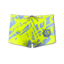 Costume da mare parigamba BAMBINO Boneswimmer Tobago Bad Boy - modello L022TOF, con logo e sfondo tipo graffiti giallo fluo