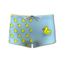 Costume da mare parigamba BAMBINO Boneswimmer Tobago Paperotte - modello L020TO, allegre parerelle gialle su fondo azzurro acqua