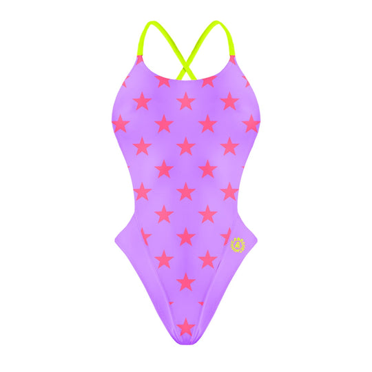 ALTE - L028AF LILLA STELLE ROSSO FLUO