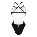Costume da donna per nuoto in piscina nel tempo libero Boneswimmer, modello intero ALTE TOTAL BLACK con stampa interamente nera, retro