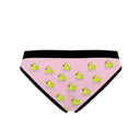 Costume da mare slip bikini Boneswimmer Big Sur Paperotte Nero - modello L022BIF, parelle gialle su fondo rosa, retro