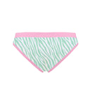Costume da mare slip bikini Boneswimmer Big Sur Zebrato Rosa chiaro - modello L025BIF, striature verdi su base bianca, retro