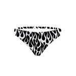 Costume da mare slip bikini Boneswimmer Papeete Fiamma Bianca - modello L021PA, con fiamme bianche su sfondo nero, fronte