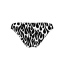 Costume da mare slip bikini Boneswimmer Papeete Fiamma Bianca - modello L021PA, con fiamme bianche su sfondo nero, retro