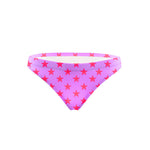 Costume da mare slip bikini Boneswimmer Papeete Lilla Stelle Rosso FL - modello L020PAF, con stelle rosso su fondo lilla, fronte