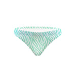 Costume da mare slip bikini Boneswimmer Papeete Zebrato - modello L025PAF, con striature verde chiaro su bianco, fronte
