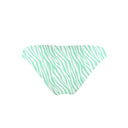 Costume da mare slip bikini Boneswimmer Papeete Zebrato - modello L025PAF, con striature verde chiaro su bianco, retro