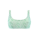 Costume da mare top bikini Boneswimmer Hawaii Zebrato - modello L025HAF, striature verdi su fondo bianco, fronte