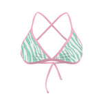 Costume da mare top bikini Boneswimmer Tahiti Zebrato Rosa chiaro - modello L025TAF, striature verde chiaro su bianco