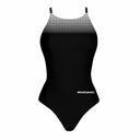 Costume da allenamento nuoto in piscina Boneswimmer da donna, modello intero IBIZA - 158I NERO BIANCO colore nero e sfumatura bianca sulla parte alta, fronte