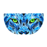 Costume da allenamento nuoto in piscina Boneswimmer da uomo e bambino, modello slip H2OTTO 390HF FIAMME BLU con design stilizzato di muso di animale in fiamme blu con occhi luminosi verdi; retro