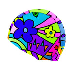Cuffia da nuoto in lycra L023CF Pica - Boneswimmer, con soggetto astratto in stile pop con fiori e colori fluo