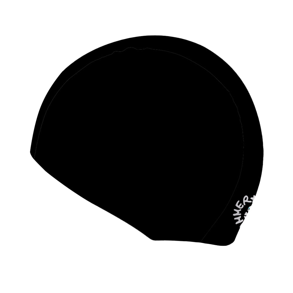 Cuffia da nuoto in lycra Boneswimmer Nero – modello L047C, look total nero con logo in bianco sul retro