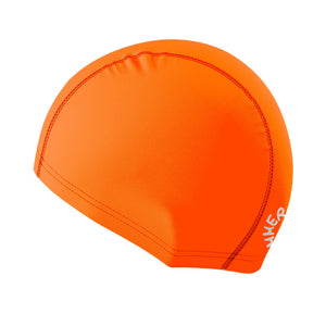 Cuffia da nuoto in lycra Boneswimmer Arancione Fluo – modello L050CF, stampa a tinta unita arancio fluo con logo bianco 