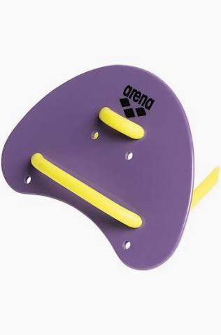 Finger paddle Arena modello Elite, colore viola con passanti gialli