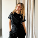 T-SHIRT NERA LOGO BIANCO // LastChance