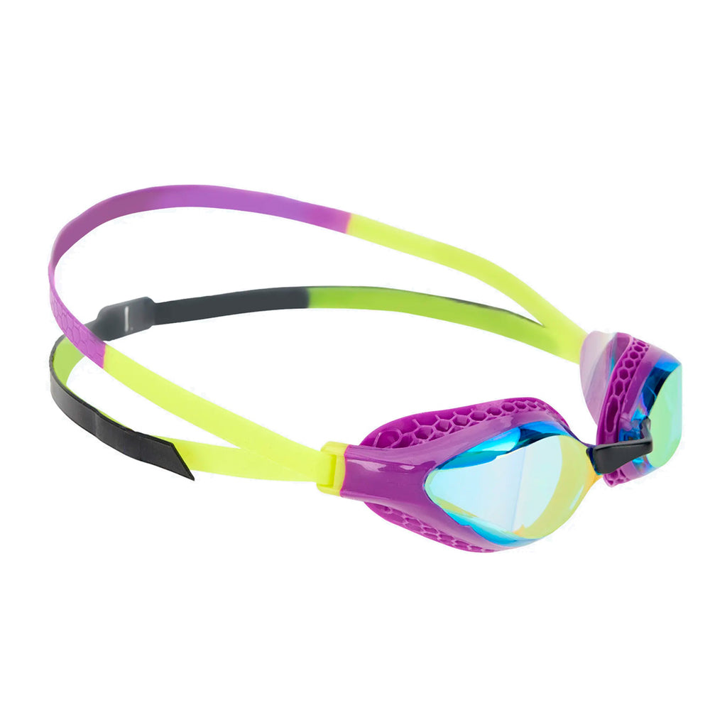 Occhialini da nuoto Arena Air Speed Mirror viola e giallo fluo