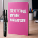 Penna a sfera Bic con logo Boneswimmer in plastica nera, idea regalo con il block notes