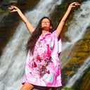 MICROFIBER PONCHO - 44PO PINK SKULL