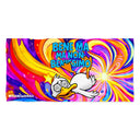 Telo da piscina Boneswimmer in microfibra modello BENISSIMO. con fondo multicolori e paperotto stralunato 