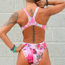 Maillot de bain une pièce femme - Pin-up - 489P Tête de mort rose - Entraînement