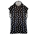 MICROFIBER PONCHO - 12PO BLACK WHITE STARS // LastChance