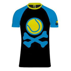 UNISEX TECHNICAL TSHIRT BLACK TURQUOISE LOGO // LastChance