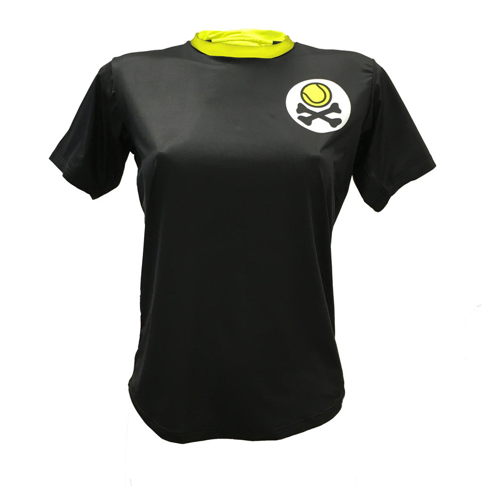 TECHNICAL TSHIRT WOMEN BLACK YELLOW LOGO // LastChance 